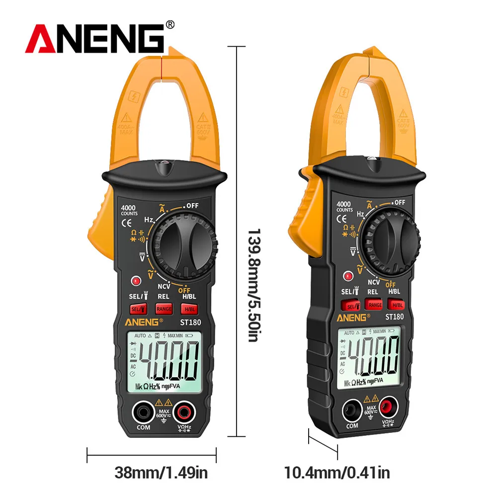 Цифровой мультиметр-зажим ANENG ST180 4000 отсчетов мультиметр переменного тока