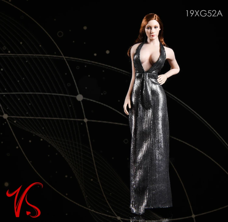 new 16 female halter sling evening marilyn dress clothing set 19xg52 3 colors vstoys women dress for 12 inches figure model free global shipping