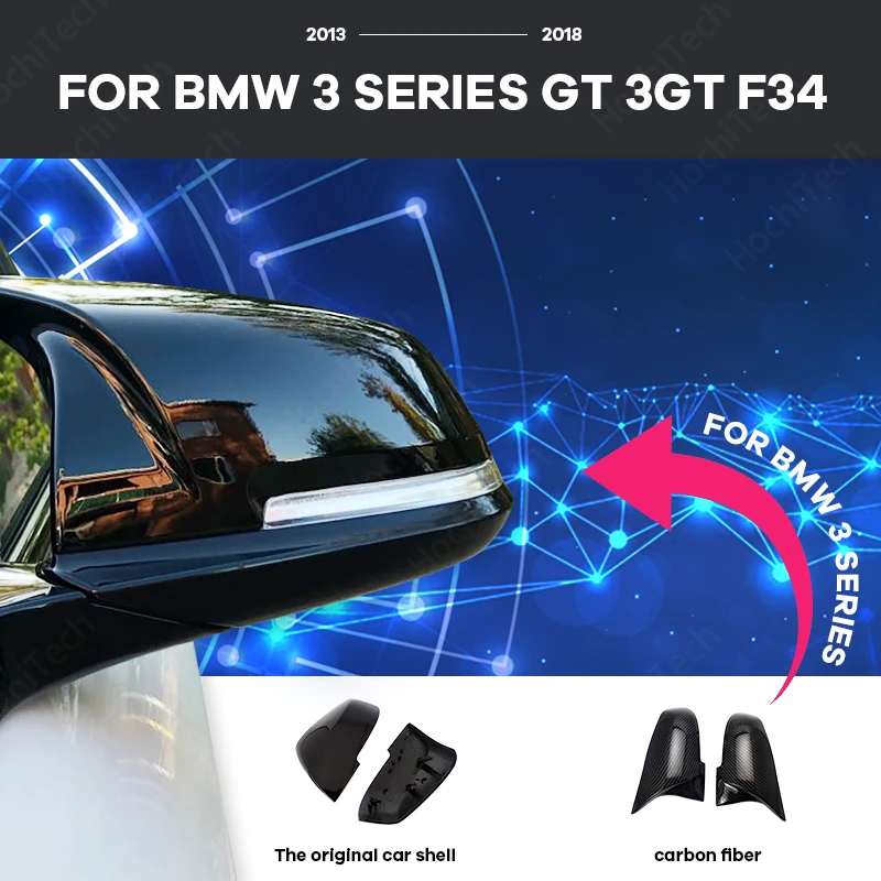 

Carbon Fiber pattern High Quality Side Wing Rear View Caps M4 Style Rearview Mirror Cover For BMW 3 Series GT 3GT F34 2013-2018