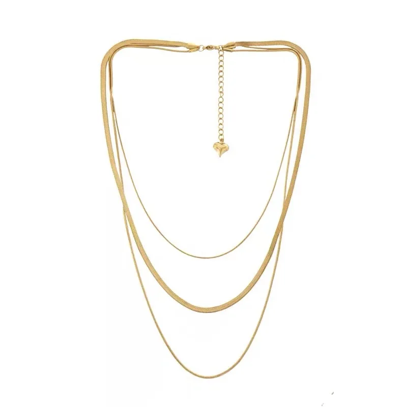 

Multi layer titanium steel snake bone necklace for women