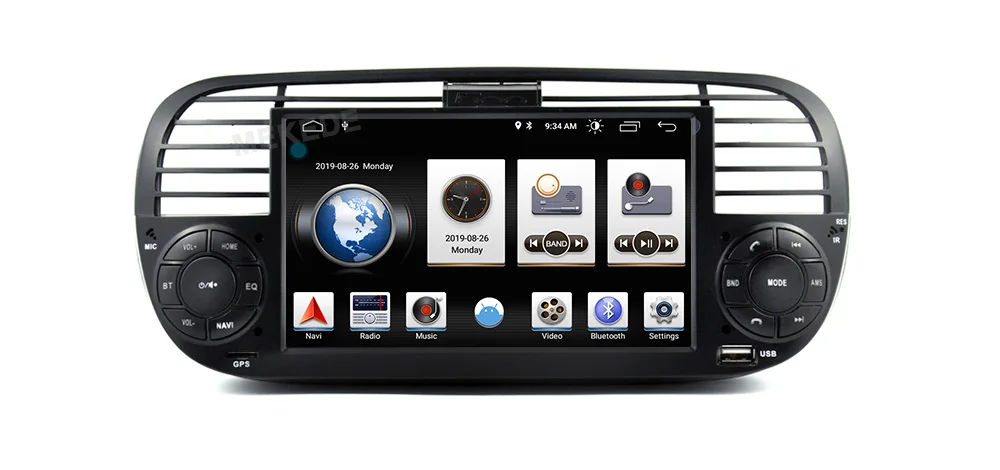 MEKEDE 1024x600 ips 7 дюймов 2G ram Android 9,0 автомобильный dvd-плеер gps для FIAT 500 аудио система автомобиля аудио gps DVD для FIAT 500 DSP