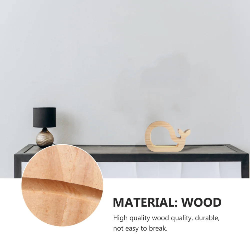 

1pc Home Use Bedside Lamp Wooden Night Lamp Delicate Whale Shaped Light