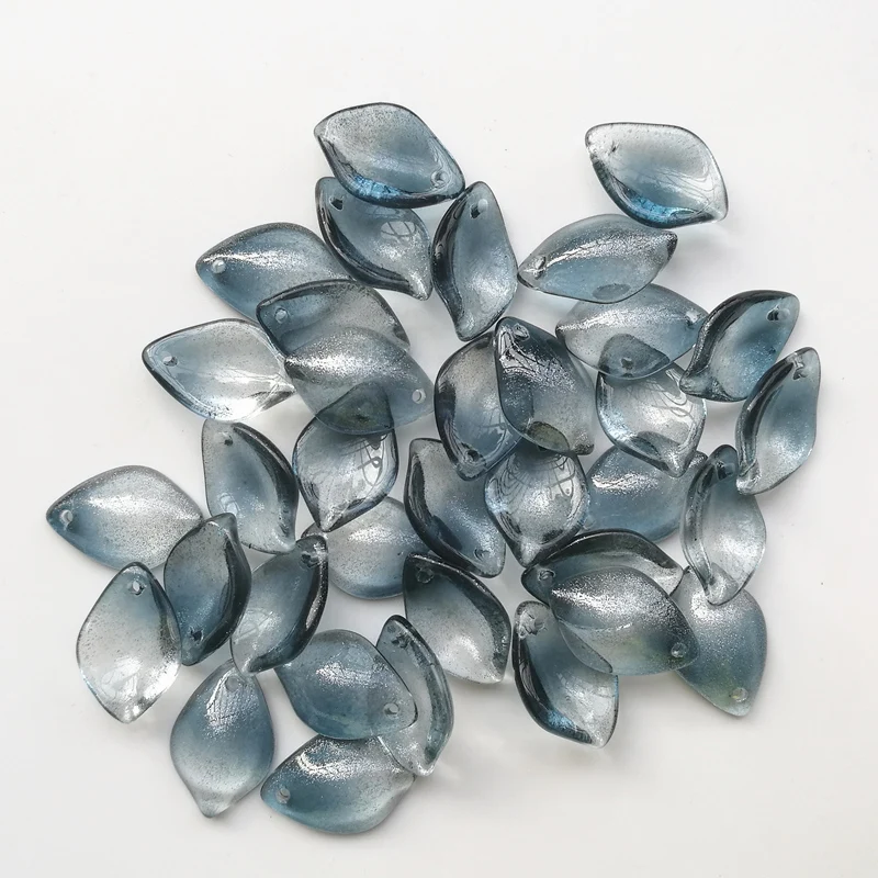 

20 Pieces/lot 12x18mm NEW Gradient MontaNA Leaf-shaped Glass Beads Handmade DIY Hair Jewelry Accessories Sew On Beads