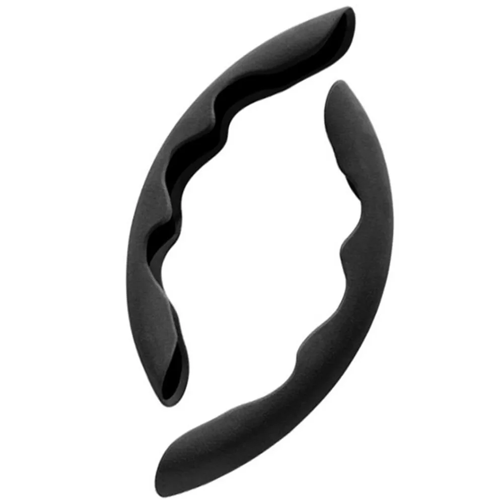 

2PCS Car Steering Wheel Cover Suede Universal Steering Cover Trim Protector Handle Anti-Slip Protection Durable Washable