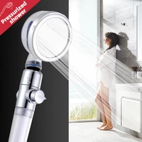 pressurized shower head high pressure water saving 360 degrees rotating with small fan adjustable bathroom accessories shower