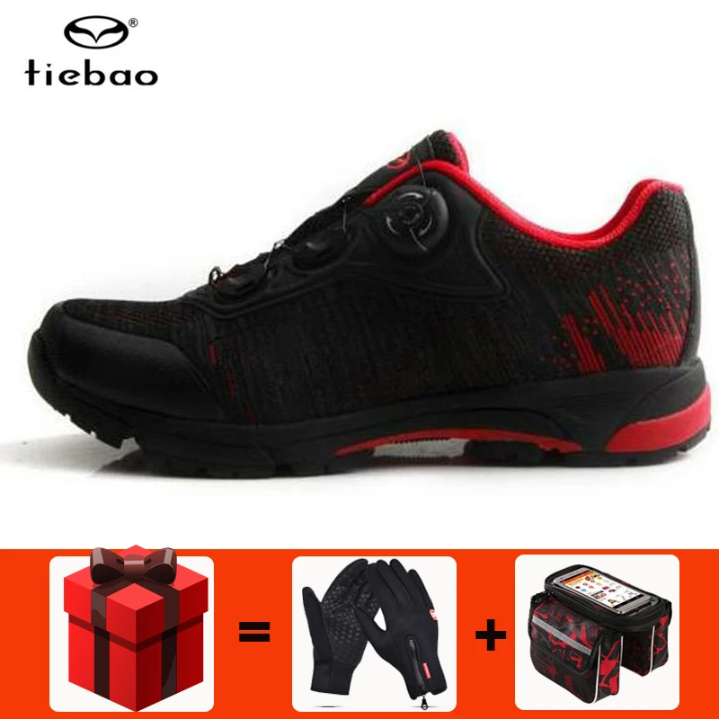 add gift TIEBAO велосипедная обувь для отдыха sapatilha ciclismo mtb Мужская обувь для горного велосипеда самоблокирующиеся дышащие spd педали спортивный велосипед - Цвет: add gift