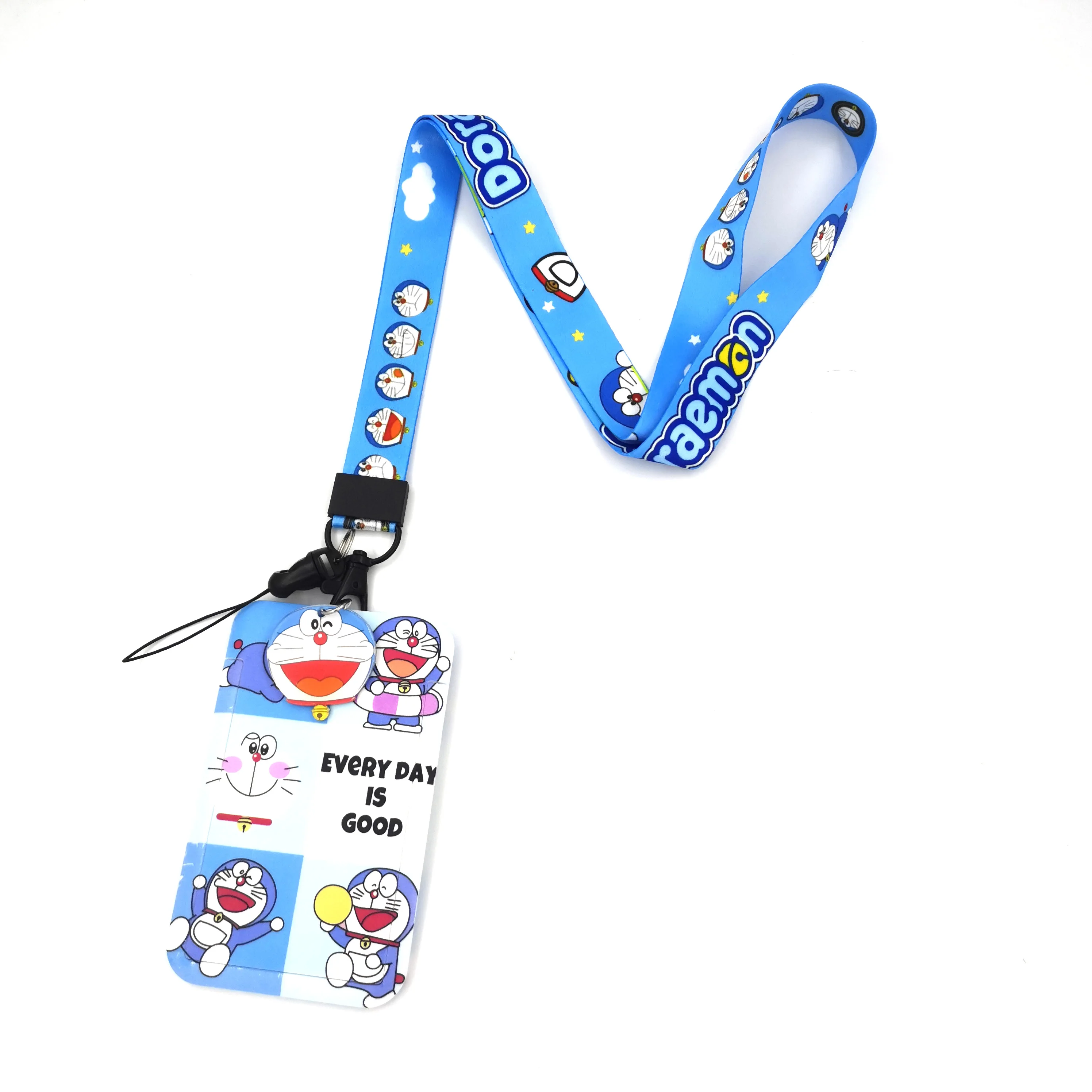 

Cute Anime Cartoon Cat Doraemon Lanyards Keychain Creative Card ID Holder Student Travel Bank Bus Business Card Cover Badge