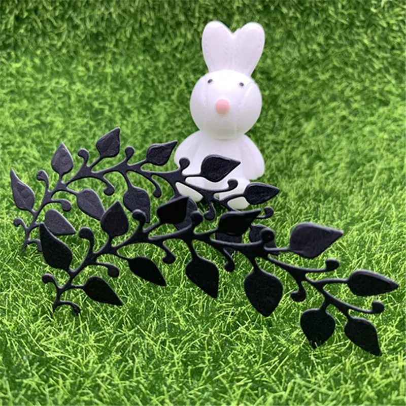 

2 strings of curved leaves hand embossed DIY album scrapbook greeting card decoration metal cutting mold