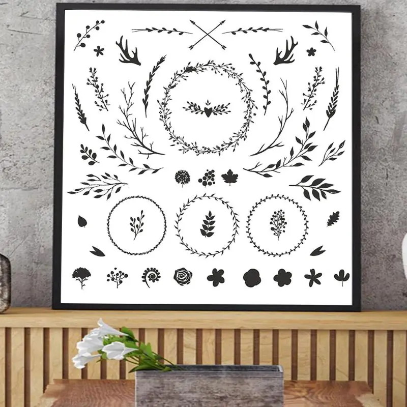 

Garland Leaves Flower DIY Silicone Clear Stamp Seal Scrapbook Embossing Album