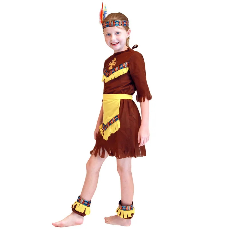 M-XL для девочек Костюм индийской принцессы костюмированной вечеринки Детский
