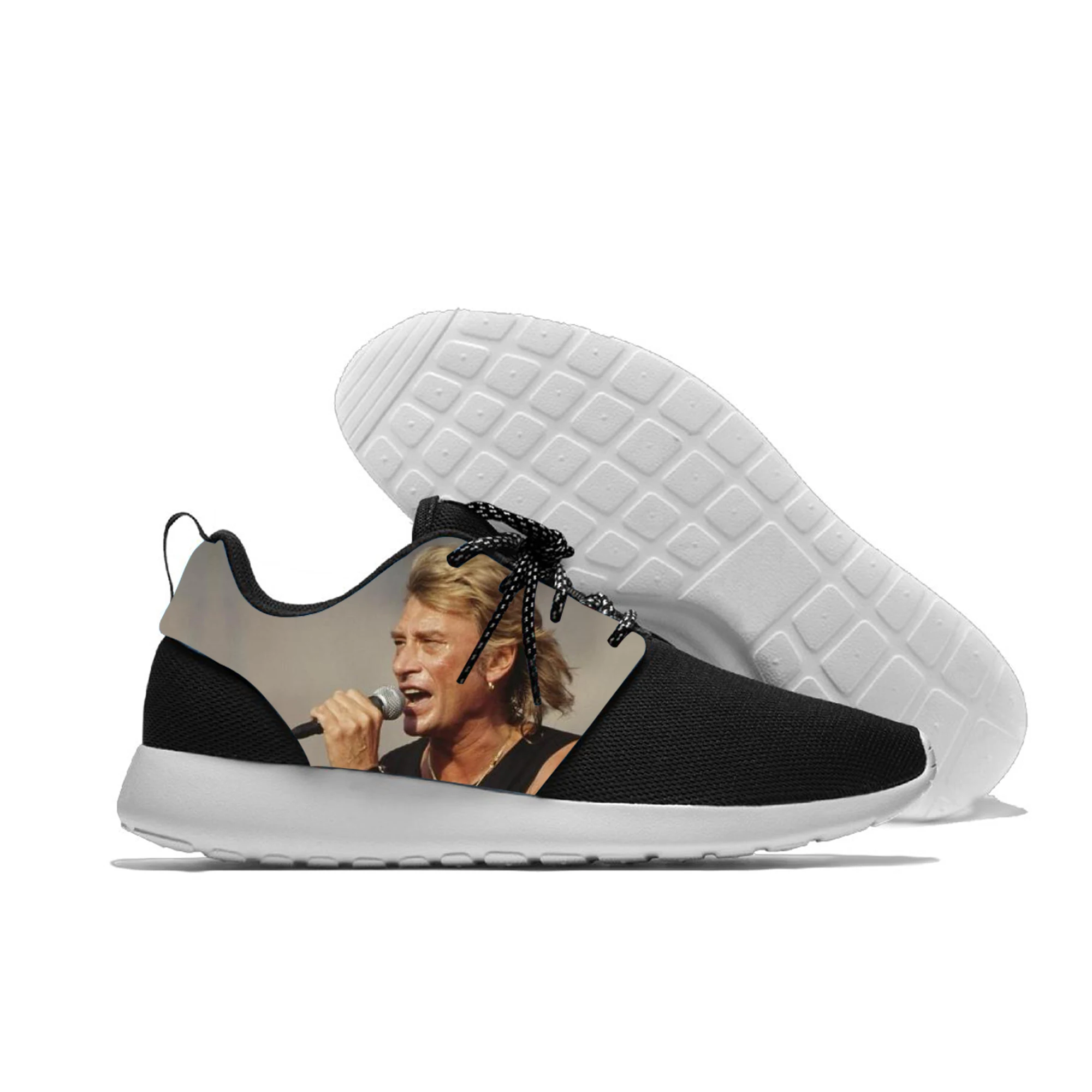 

Johnny Hallyday Custom Cartoon Graphics Men's Running Shoes Mesh Knitting Sports Shoes Lightweigh Breathable Sneakers Custom