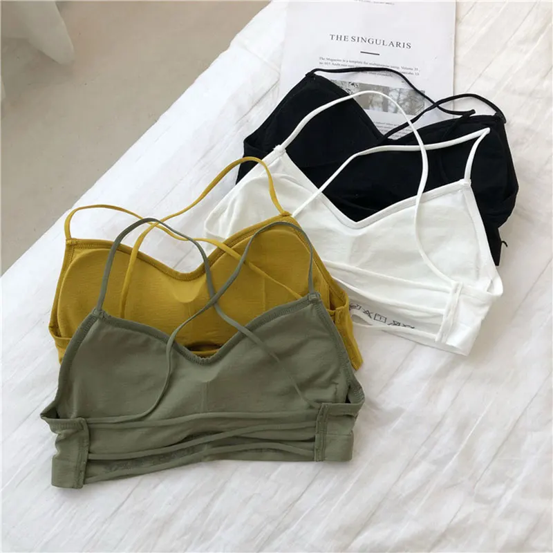 

Three Bars Beautiful Back Sling Tube Top Underwear Female Seamless Wrapped Chest Hot Gathered Vest Bottoming Bra FS99