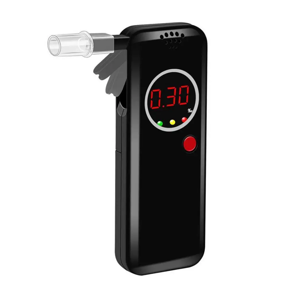 

Portable Alcohol Breath Tester Fast Digital Display with LCD High-precision Alcohol Detector with 6 Mouthpieces 1 Storage Bag