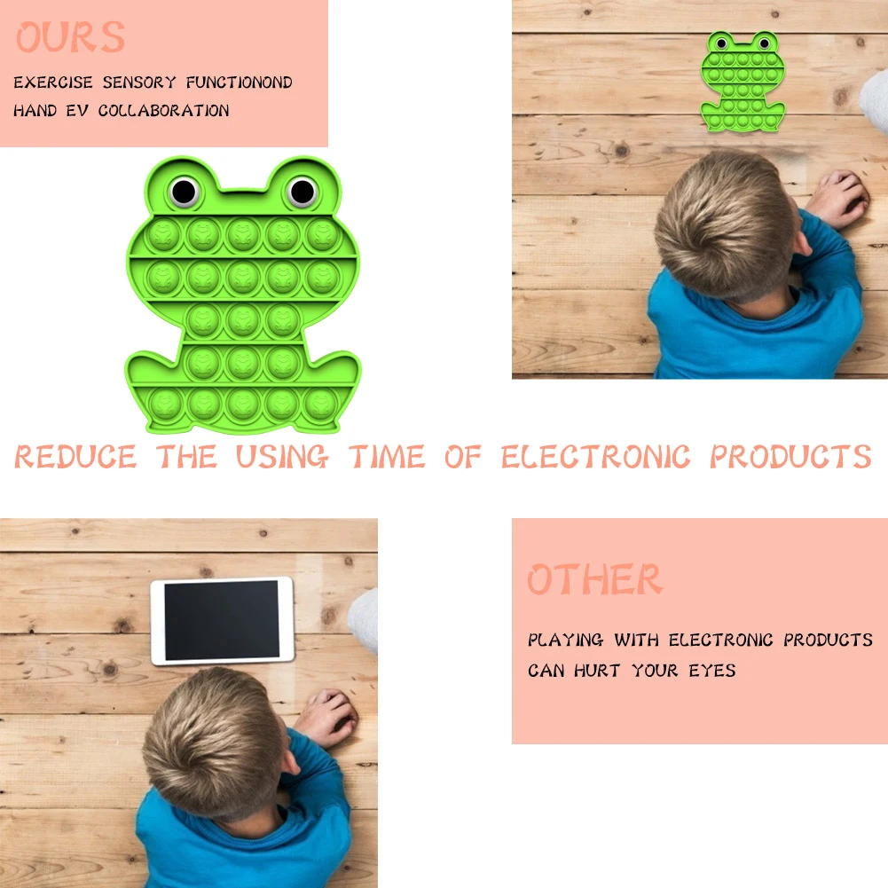 Игрушка сенсорная в форме лягушки силиконовая настольная игрушка для снятия