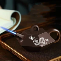 creative gas torch jet lighter windproof metal teapot shape butane lighter refill straight blue flame new smoking gadgets