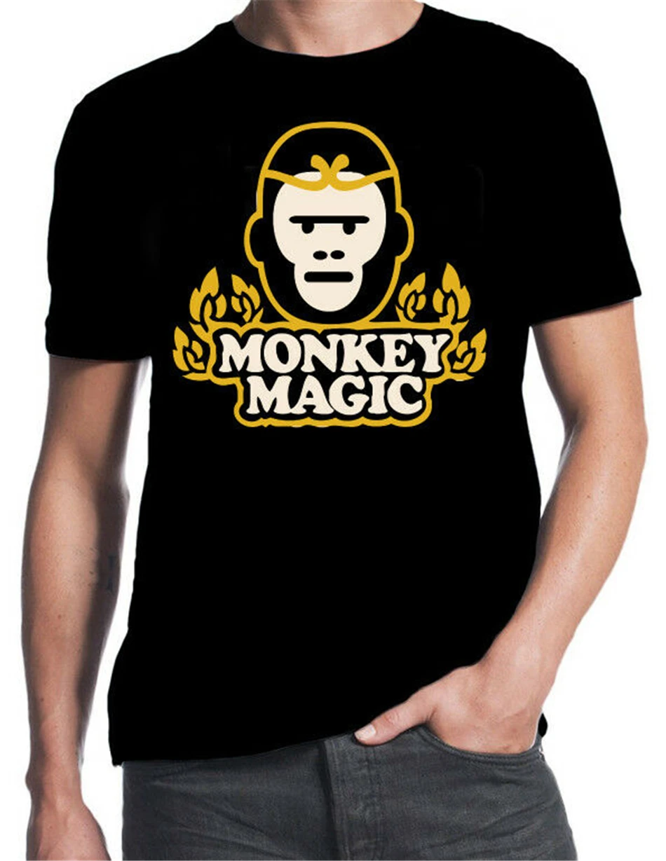 Обезьяна Магия классический 80 японское ТВ шоу новая мужская черная футболка