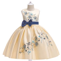 children evening dresses new satin cloth embroidery girls princess dresses for girl banquet dress piano host performance costume