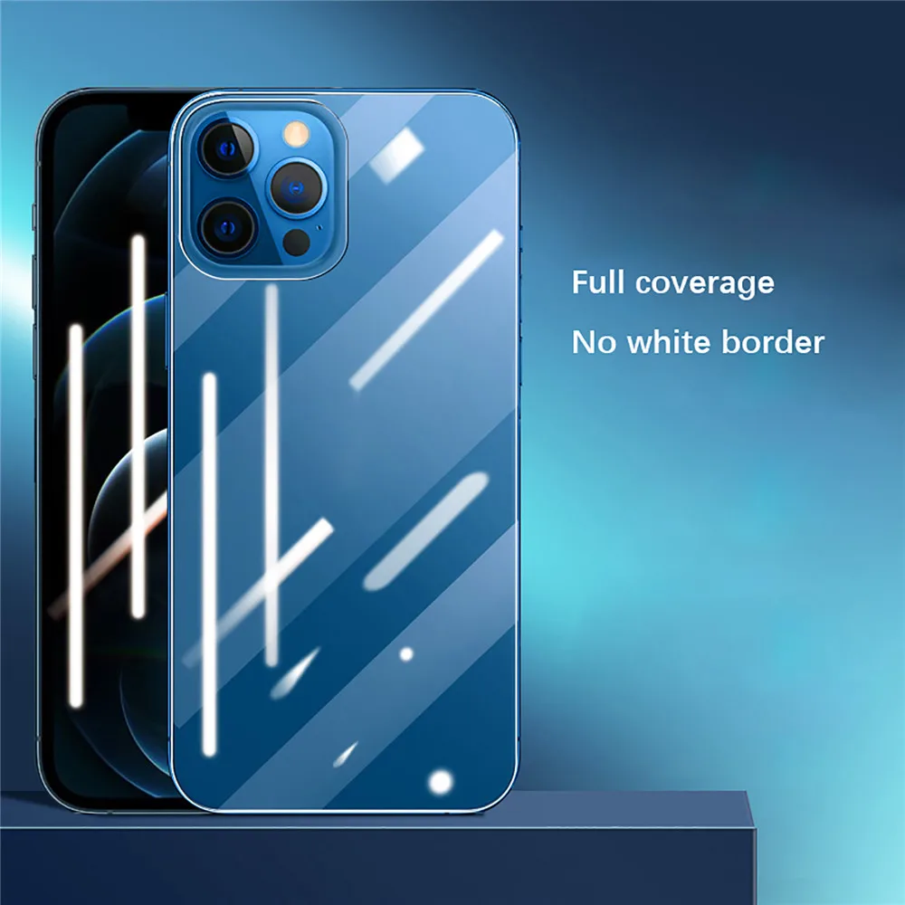 For iPhone 12 Clear Rear Tempered Film Anti-fall Back Protective Glass Film Full Screen for iPhone 12 Pro Max Smartphone