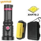 Военный светодиодный фонарь XHP70.2, водонепроницаемый, для подводной съемки, 100 м, источник питания, 26650, 18650, Аккумуляторный светильник онарь