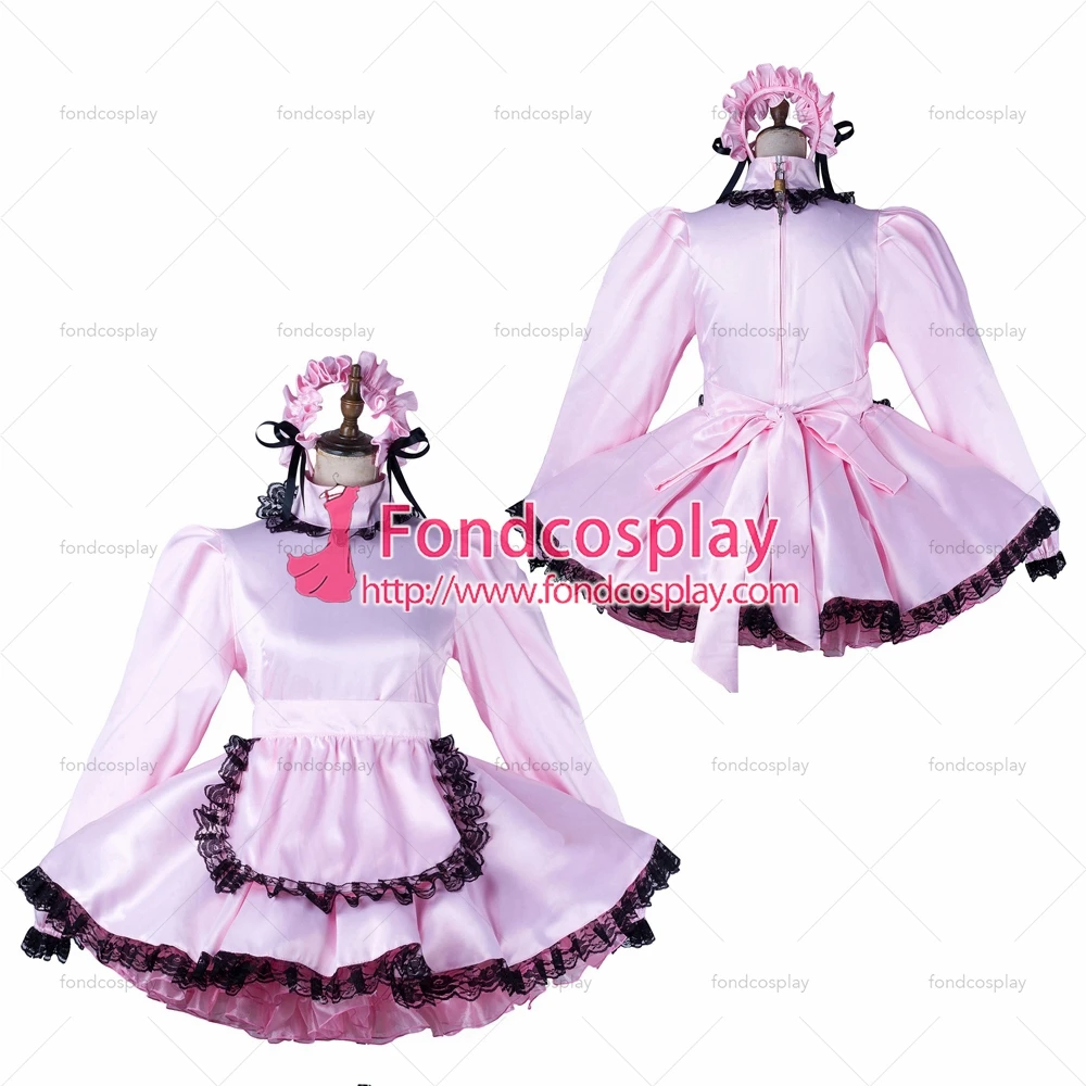 

Сексуальная одежда для взрослых с крестом fondcosplay, женское Короткое атласное платье розового цвета с замком, индивидуальный костюм [G2197]