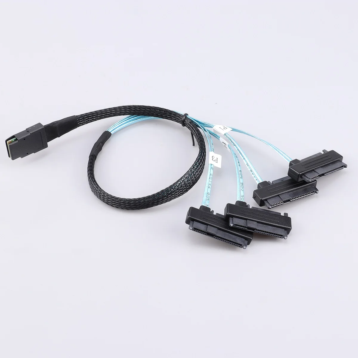Внутренний кабель Mini SAS 36-Pin SFF-8087 to 4 29-Pin SFF-8482 Cable с 15-контактным разъемом SATA Power