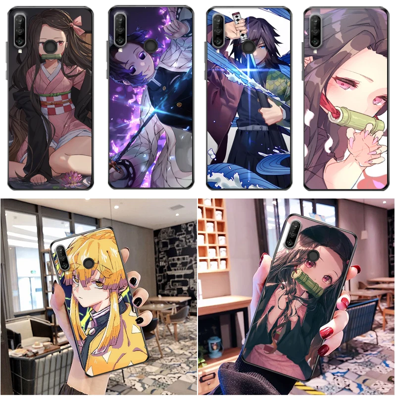

Demon Slayer Agatsuma Zenitsu Kamado Tanjirou Kimetsu No Yaiba Kamado Nezuko Phone Case For Huawei P30 Lite Pro Cases Funda