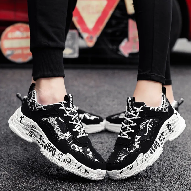 

2021 Colorful Graffiti Couple Casual Shoes Men Sneakers Breathable Fashion White Casual Sneakers Men Trainers Zapatillas Hombre