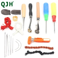19pcs leather craft processing tools for hand sewing steel sewing machine sewing taper bag hole hook shoe repair tool needle