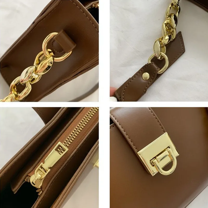 

Retro Shoulder Bag Leather Small Armpit Women Bag 2020 New Gold Chain Classic Tramp Wallet Shoulder Bag Bags for Women 2021