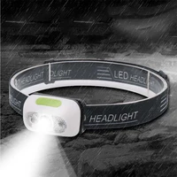mini rechargeable led headlamp body motion sensor headlight camping flashlight head light torch lamp with usb cable headband