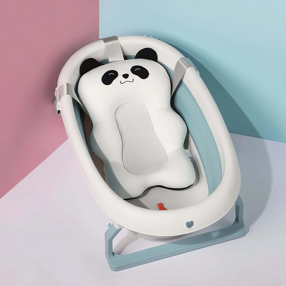 

Baby Shower Bath Tub Pad Non-Slip Bathtub Seat Support Mat Newborn Safety Security Bath Support Cushion Foldable Soft Pillow
