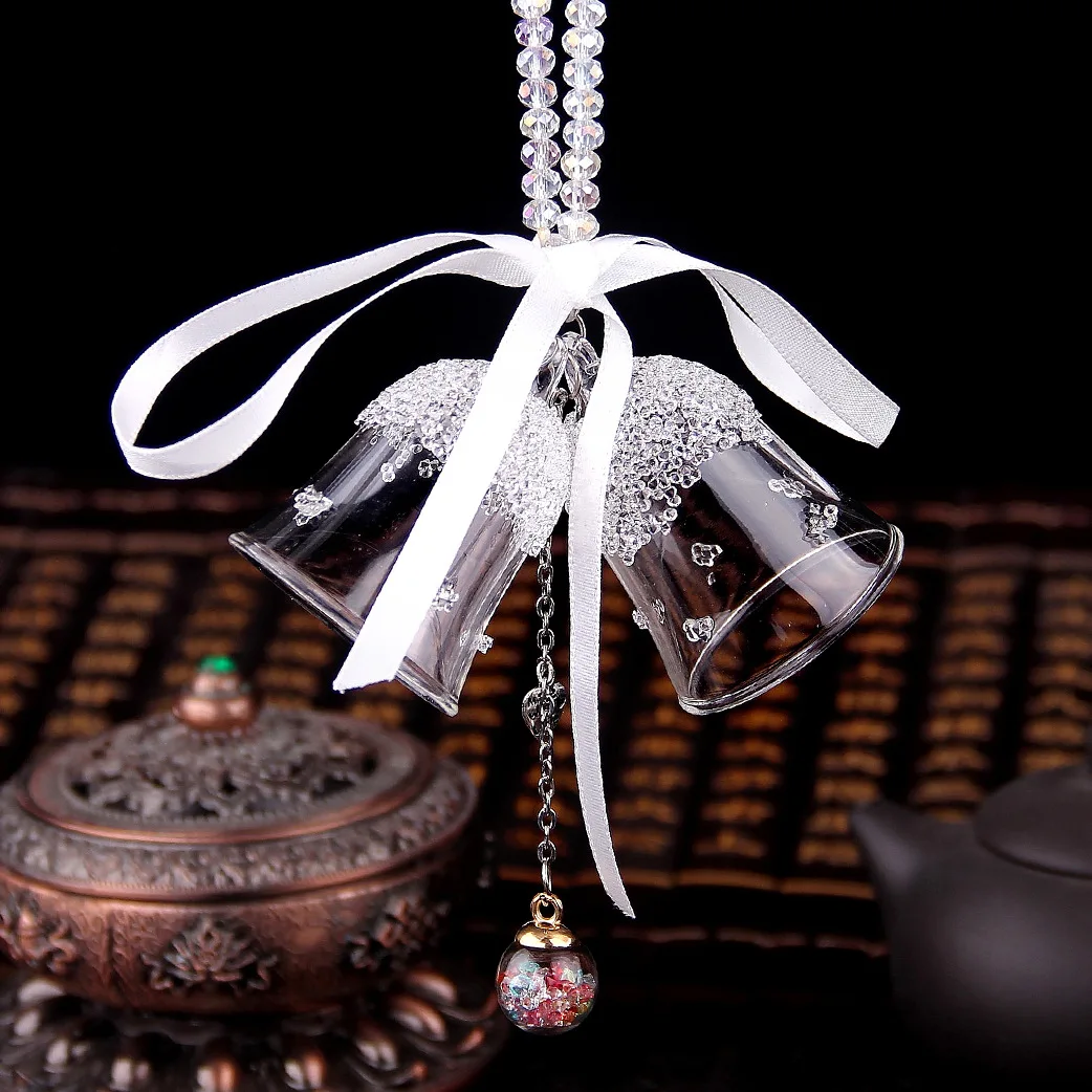 Хрустальный колокольчик Рождественский орнамент стеклянный автомобильный