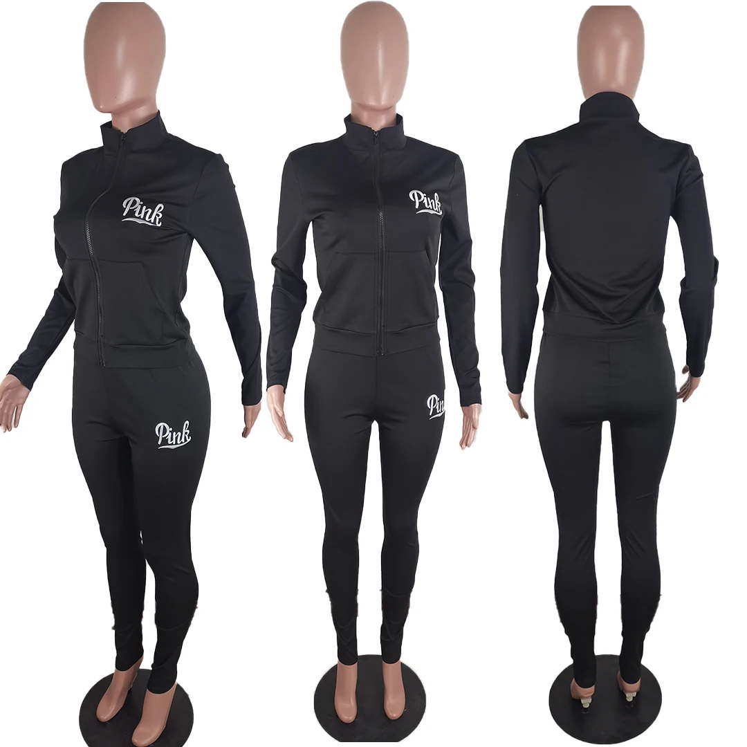 Fatos de Treino Topos + Jogger Nova Letra Rosa Imprimir Feminino 2 Peça Conjunto Outono Rua Hoodies Ternos Casuais 2pcs Roupas Sweatsuits 23 Cheap Terninho feminino