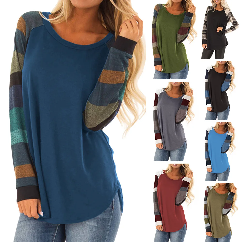 2019 новая осенняя и зимняя женская модная футболка с длинными рукавами удобные