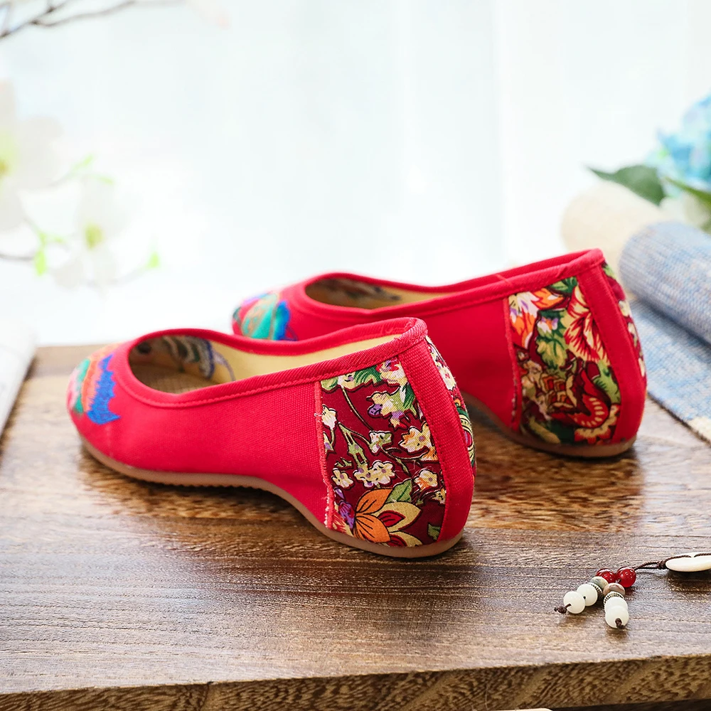 Женские парусиновые балетки ручной работы Veowalk винтажные хлопковые туфли на