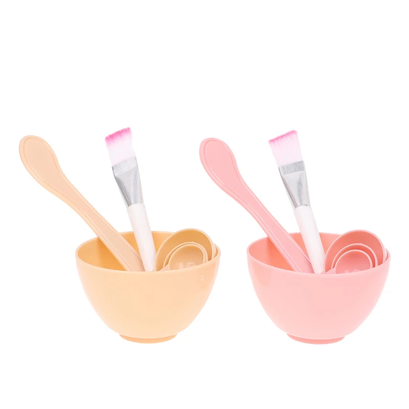 

4pcs/set Skin Care Facial Brush Mask Bowl Spoon Set Mask Brush Bar DIY Beauty Tools Mixing Tools Makeup Supplies