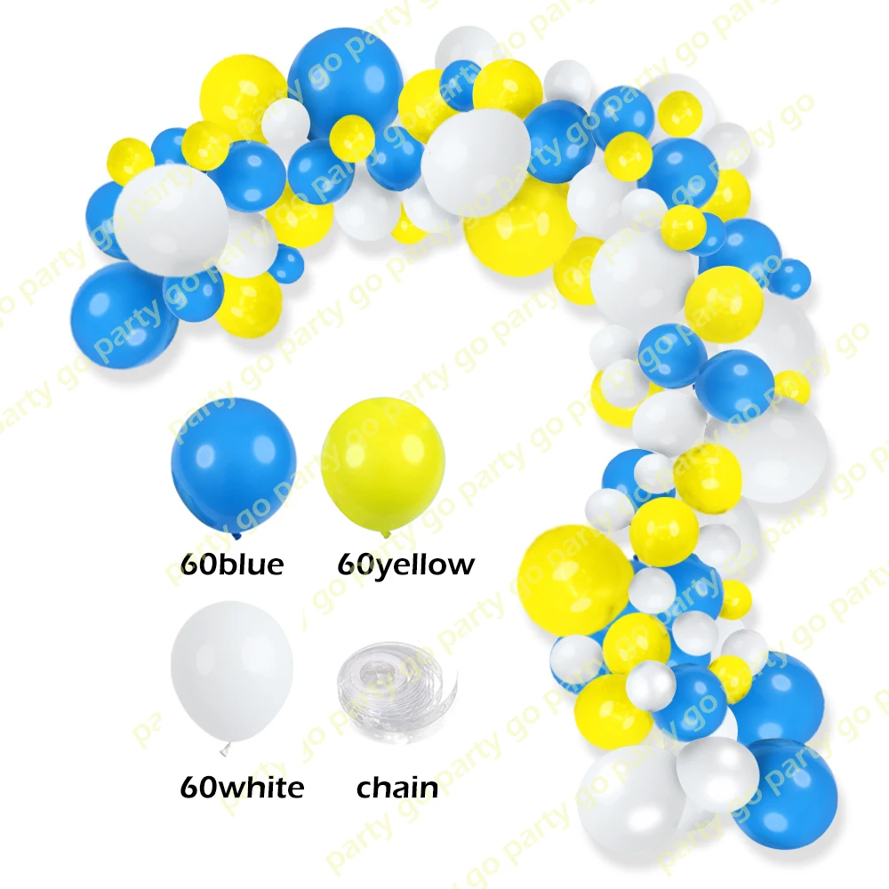180 шт синий белый желтый шар гирлянда Арка вечерние шары Свадебный комплект