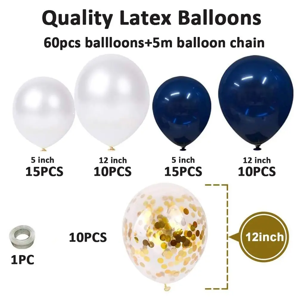 61 шт Синий Золотой конфетти кожа бордовые воздушные шары гирлянды арочный