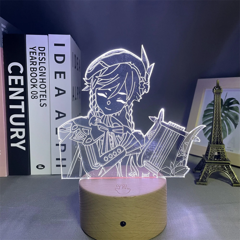 

Acrylic Led Night Light Lamp Genshin Impact Venti 3d Light Game