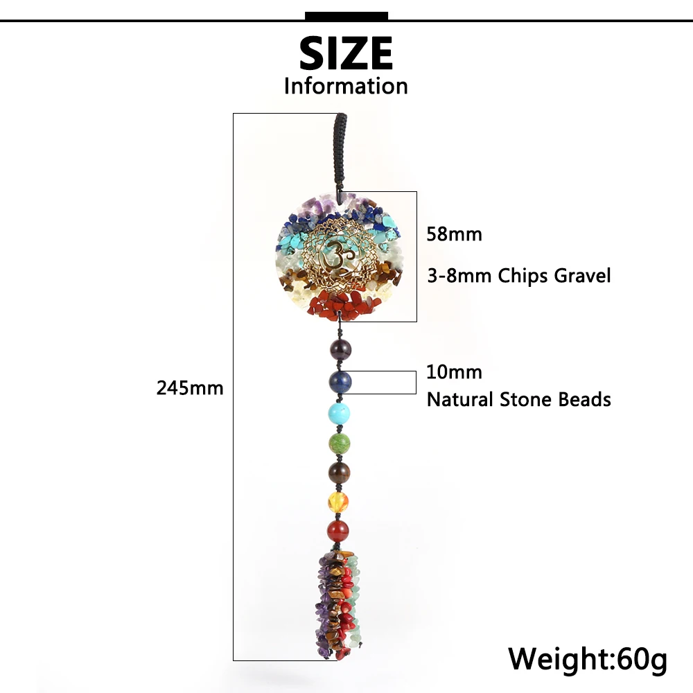 Natual Stone Chip Gravel 7 Чакр украшение на окно для дома йоги OM Исцеление Orgone Energy