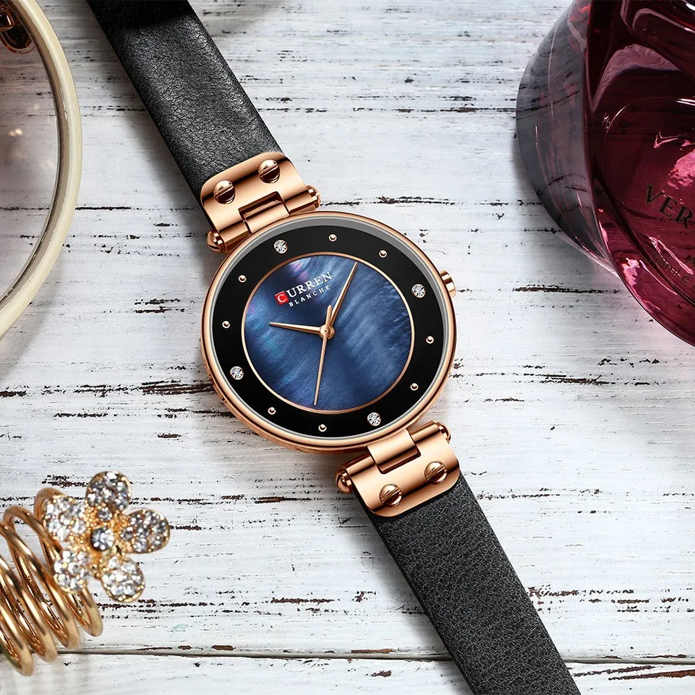 

Woman Watches Waterproof Alloy Case Leather Band Quartz Watch Fashion Exquisite Wristwatch Drop shipping