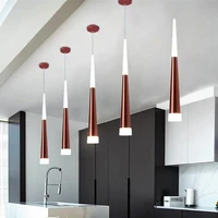 modern acylinc pendant light led adjustable wire cone long tube hanging lamp for kitchen island dining room living room bar shop