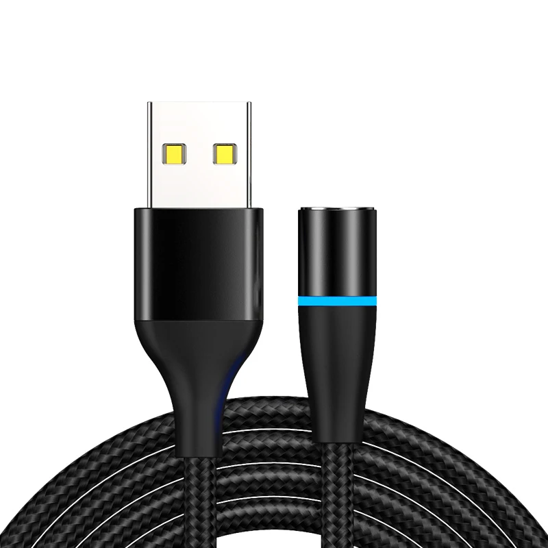 Black Cable Only Магнитный кабель IPSKY, 3 А, быстрая зарядка через usb, Тип C, для телефона, вращение на 360, магнитный кабель для передачи данных для Iphone X XR, зарядное устройство для samsung, шнур - Цвет: Black Cable Only