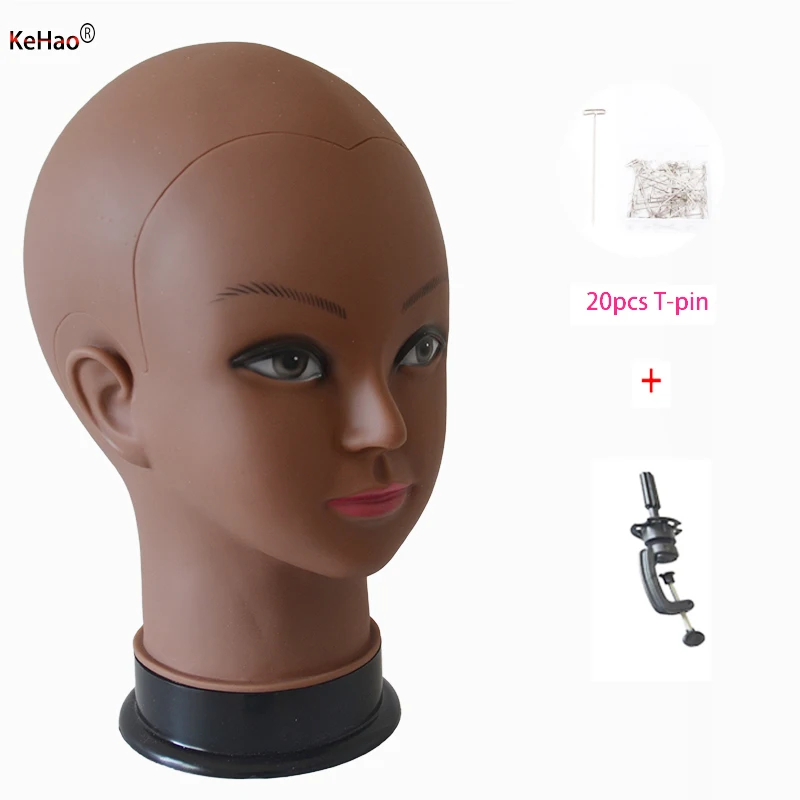 African Bald Manequin Head For Wigs Black Woman Doll Head For Making Wig Hairstyle Hat Display Good Realistic Wig Stand