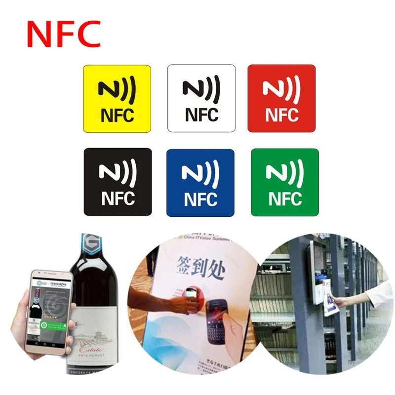 

6pcs NTAG216/NTAG213 NFC Tags Sticker Phone Available Adhesive Labels RFID Shipp