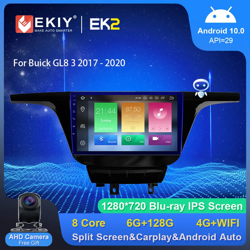 

EKIY IPS 1280*720P Автомобильный радиоприемник Android 10 для Buick GL8 3 2017-2020 GPS Навигация стерео приемник Carplay мультимедийный плеер DVD