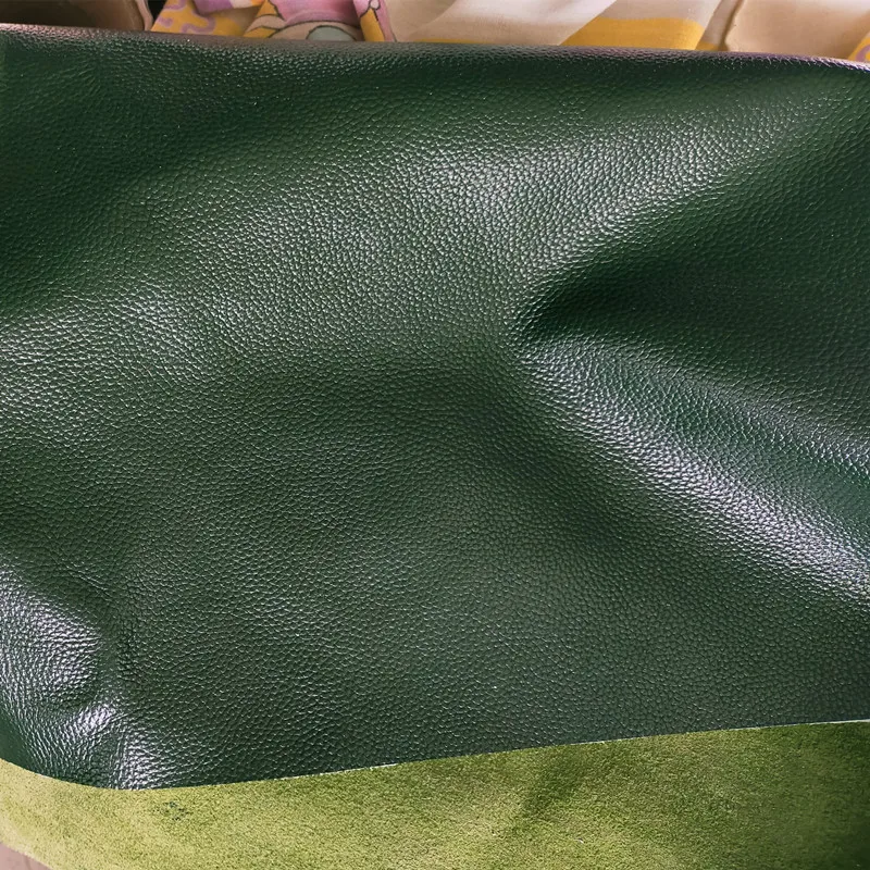 Однослойная зеленая мягкая сумка из воловьей кожи для дивана сделай сам кожаная