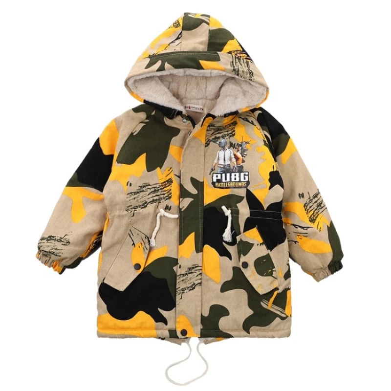 Одежда с капюшоном для маленьких мальчиков зимние детские теплые меховые куртки