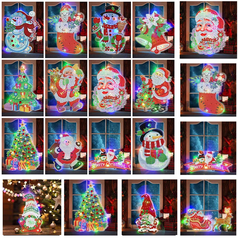 

Алмазная мозаика 5D «сделай сам», Рождественская лампа особой формы для вышивки, ночсветильник, Рождественское украшение для дома, подарки р...