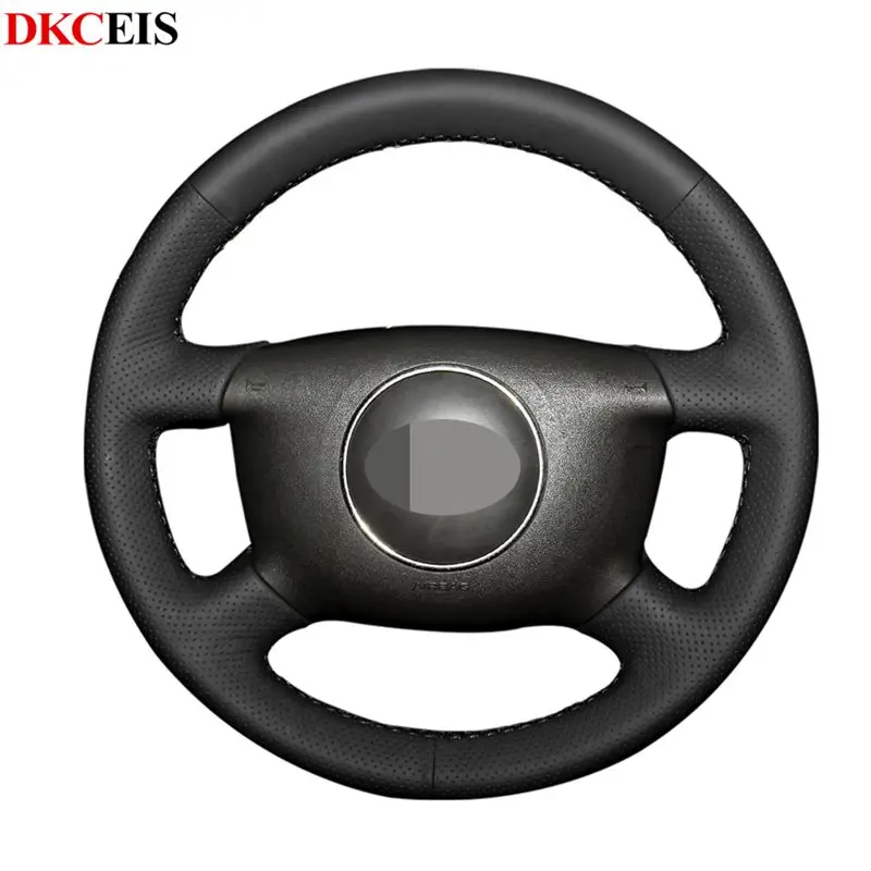 Черная мягкая искусственная кожа Чехол рулевого колеса автомобиля для Audi A8 (D2) S4 A2